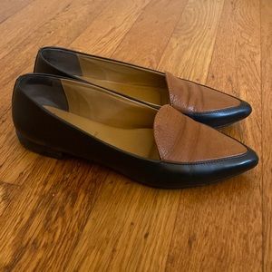 Everlane The Modern Point in Black/Brown Leather